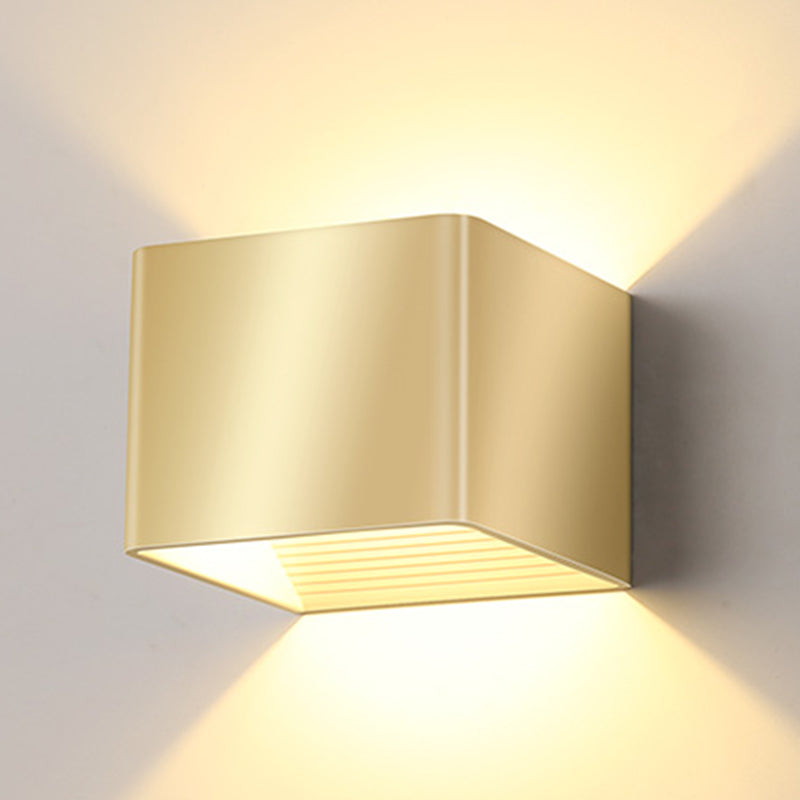 Metal Square Wall Sconces Contemporary Style 2 Lights Wall Washer Sconce