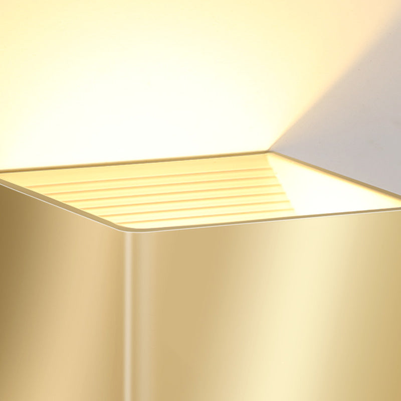 Metal Square Wall Sconces Contemporary Style 2 Lights Wall Washer Sconce