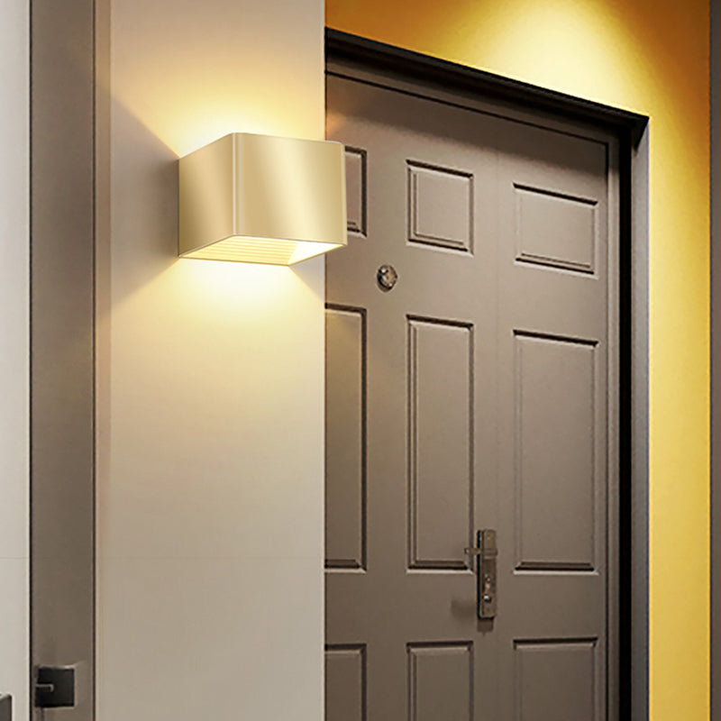 Metal Square Wall Sconces Contemporary Style 2 Lights Wall Washer Sconce