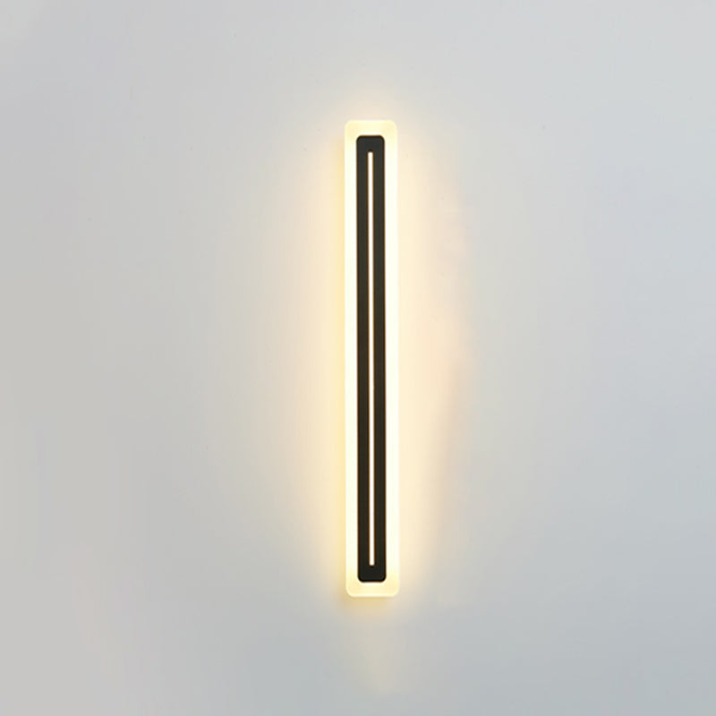 Lineare Metallwandlicht moderner Stil 1 Lichtwandmontierte Beleuchtung in Schwarz