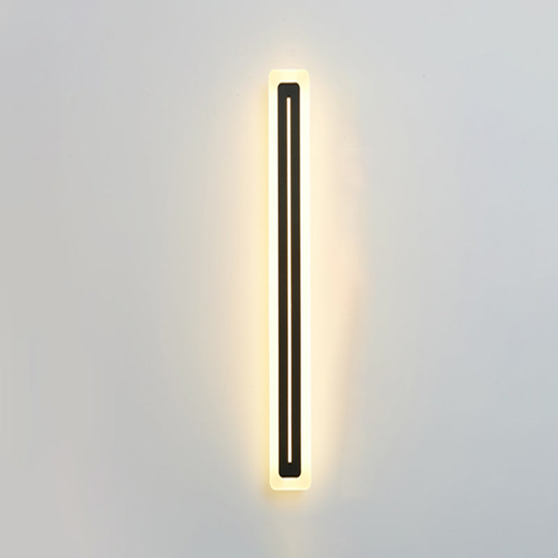 Lineare Metallwandlicht moderner Stil 1 Lichtwandmontierte Beleuchtung in Schwarz