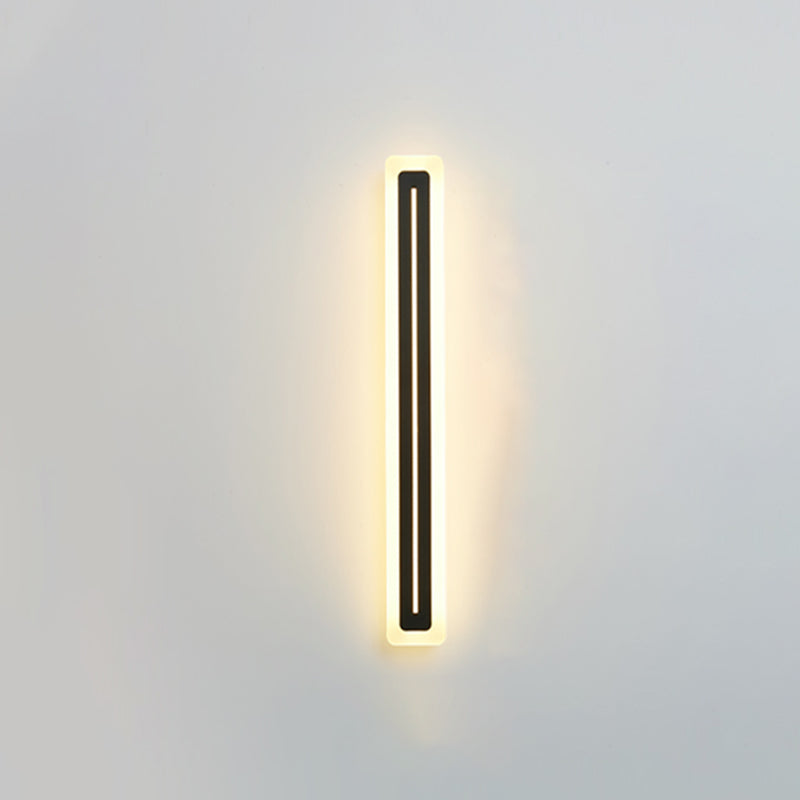Lineare Metallwandlicht moderner Stil 1 Lichtwandmontierte Beleuchtung in Schwarz