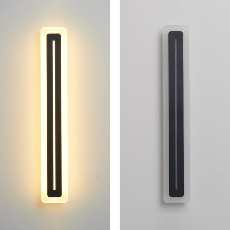 Lineare Metallwandlicht moderner Stil 1 Lichtwandmontierte Beleuchtung in Schwarz