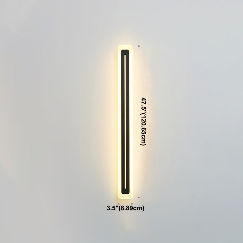 Lineare Metallwandlicht moderner Stil 1 Lichtwandmontierte Beleuchtung in Schwarz