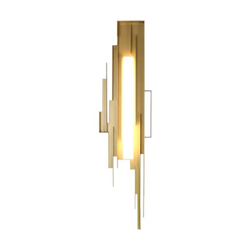 Luz de pared de metal de sombra única estilo moderno 1 lámpara de montaje de pared ligera en oro