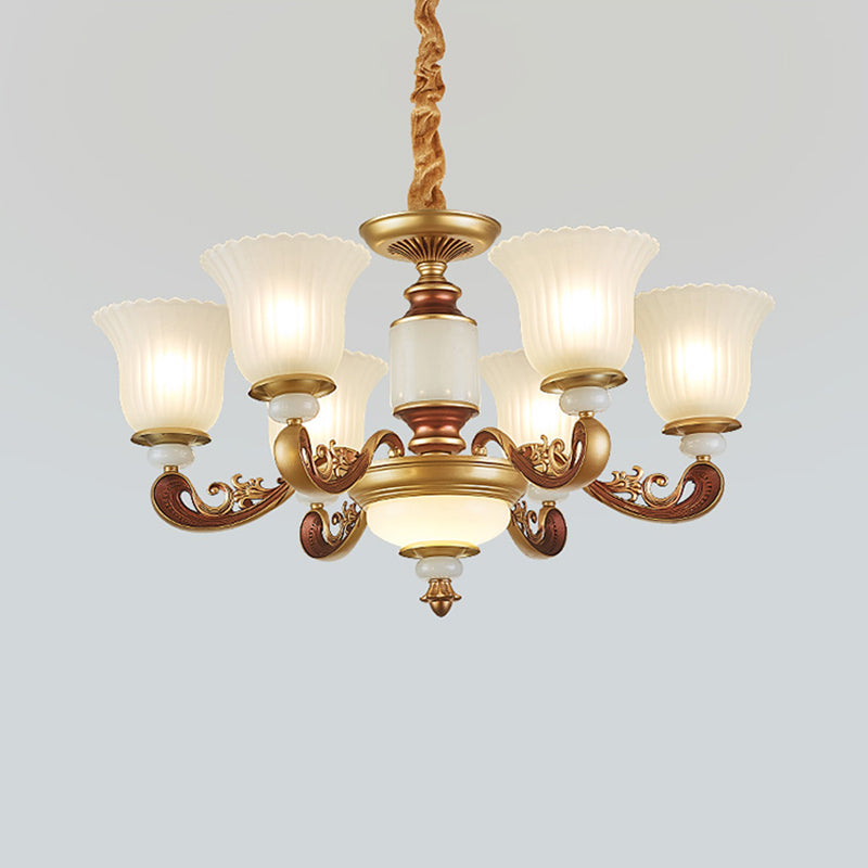 Geometry Shape Pendant Lights Modern Style Glass Chandelier Lights in Gold