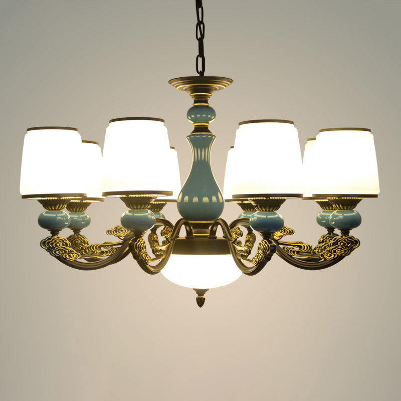 Cylinder Shape Pendant Lights Modern Style Glass Chandelier Light Fixtures