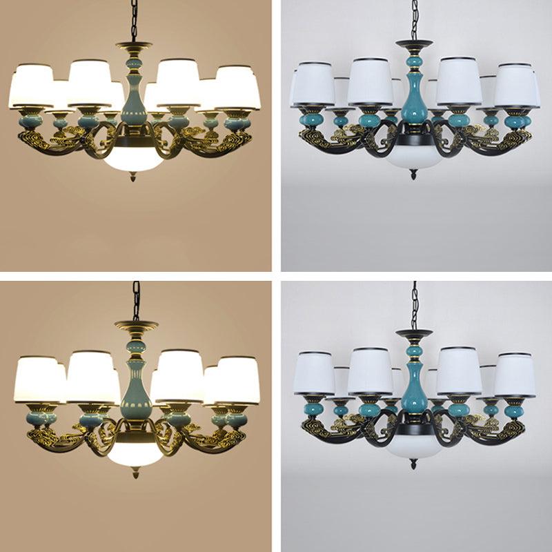 Cylinder Shape Pendant Lights Modern Style Glass Chandelier Light Fixtures