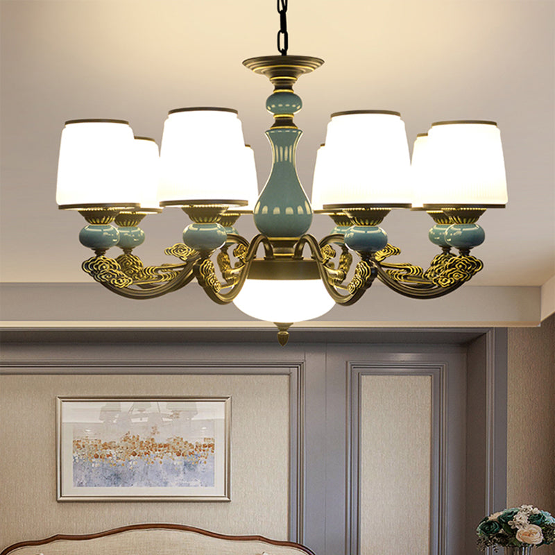 Cylinder Shape Pendant Lights Modern Style Glass Chandelier Light Fixtures