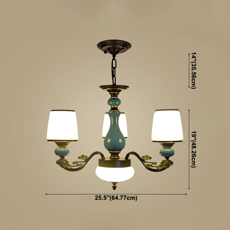 Cylinder Shape Pendant Lights Modern Style Glass Chandelier Light Fixtures