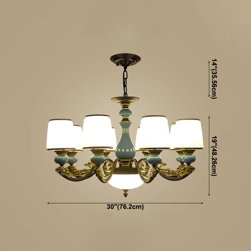 Cylinder Shape Pendant Lights Modern Style Glass Chandelier Light Fixtures