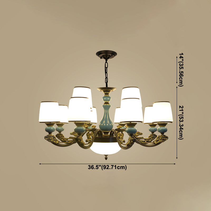 Cylinder Shape Pendant Lights Modern Style Glass Chandelier Light Fixtures