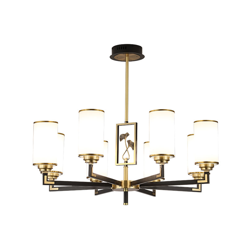 Cylinder Shape Pendant Lights Modern Style Glass Chandelier Lights