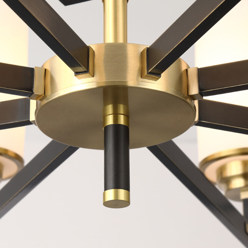 Cylinder Shape Pendant Lights Modern Style Glass Chandelier Lights