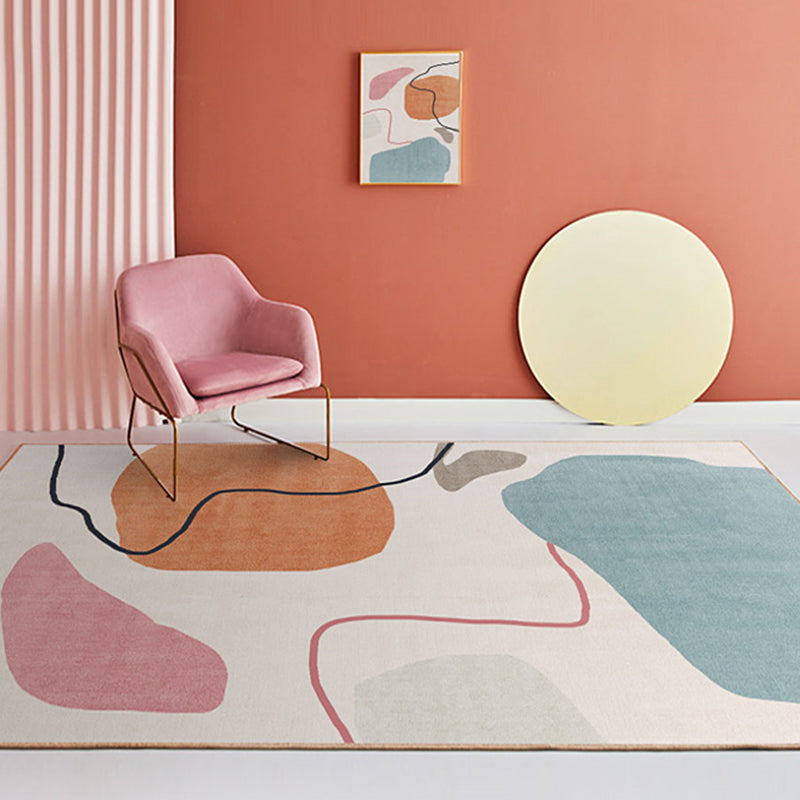 Light Brown Modern Rug Polyester Color Lump Rug Non-Slip Backing Rug for Living Room