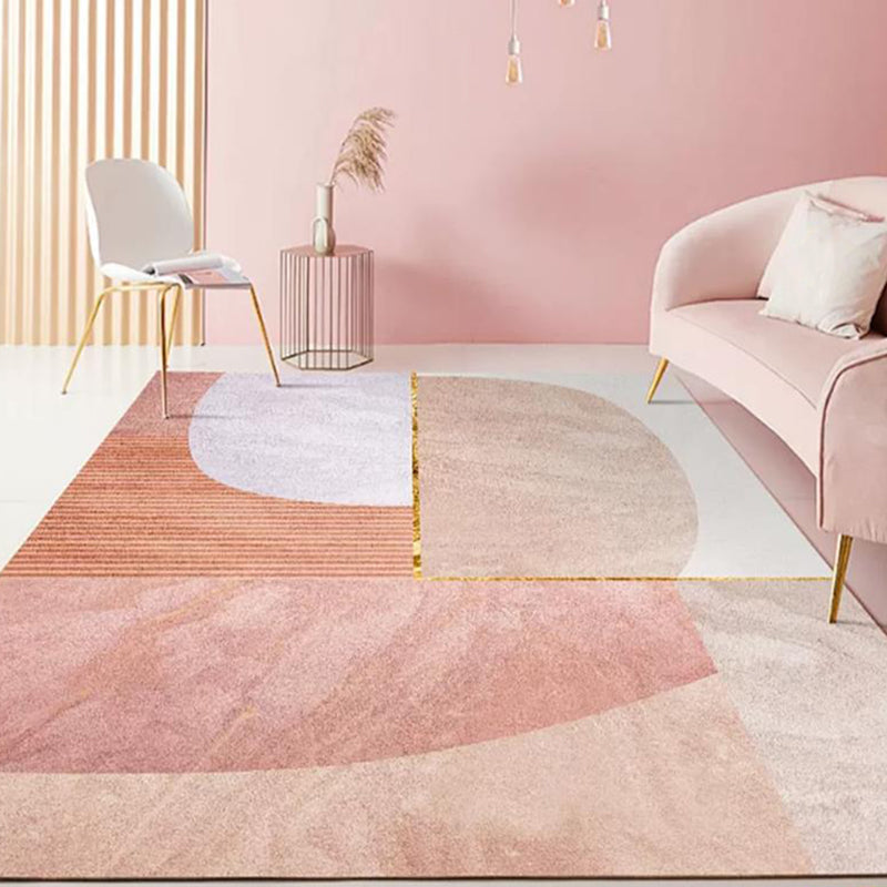 Light Brown Modern Rug Polyester Color Lump Rug Non-Slip Backing Rug for Living Room