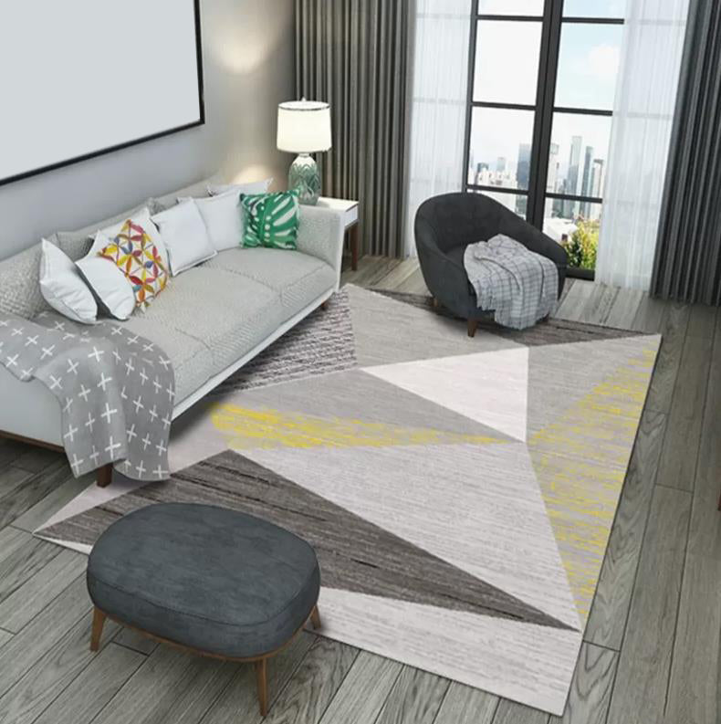 Light Brown Modern Rug Polyester Color Lump Rug Non-Slip Backing Rug for Living Room