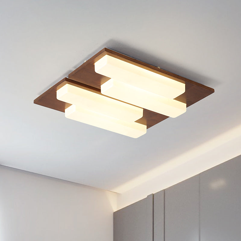 Wooden Flush Mount Ceiling Lighting Multi-head Ceiling Fixture for Living Room