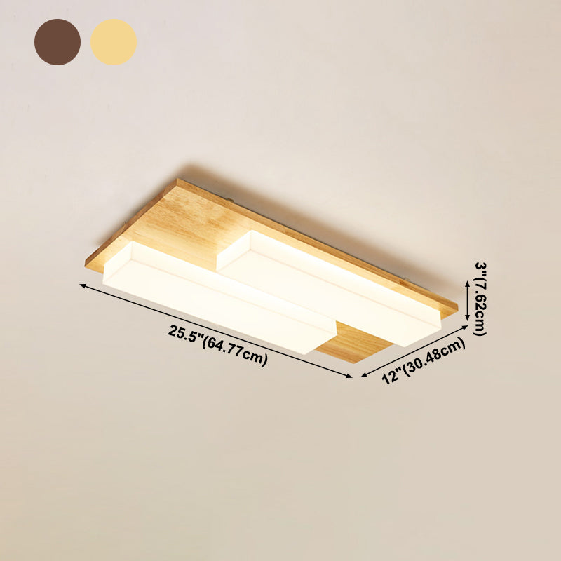 Wooden Flush Mount Ceiling Lighting Multi-head Ceiling Fixture for Living Room