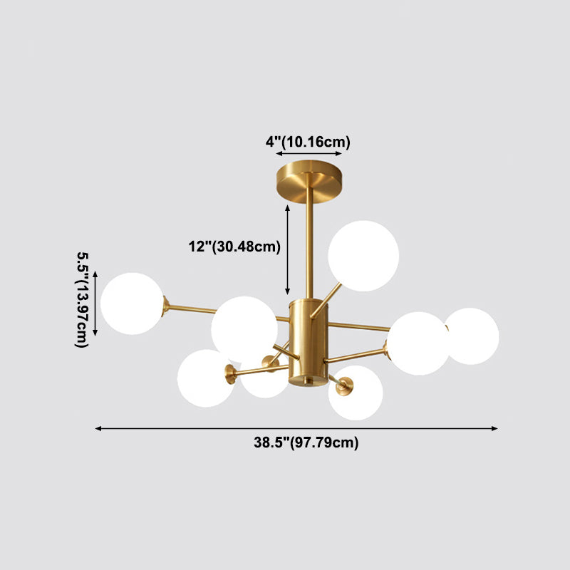 Metal Chandelier Light Fixtures Multi-Head Suspension Pendant Lamps for Living Room