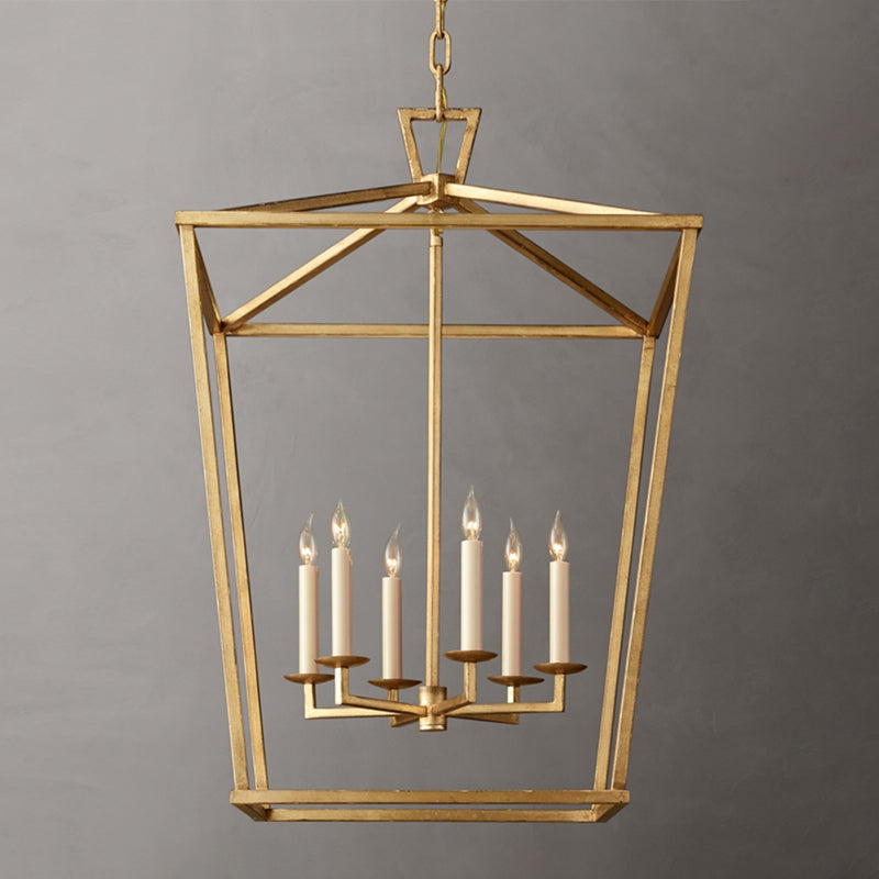 Industrial Cage Shade Chandelier Multi Light Hanging Light for Living Room