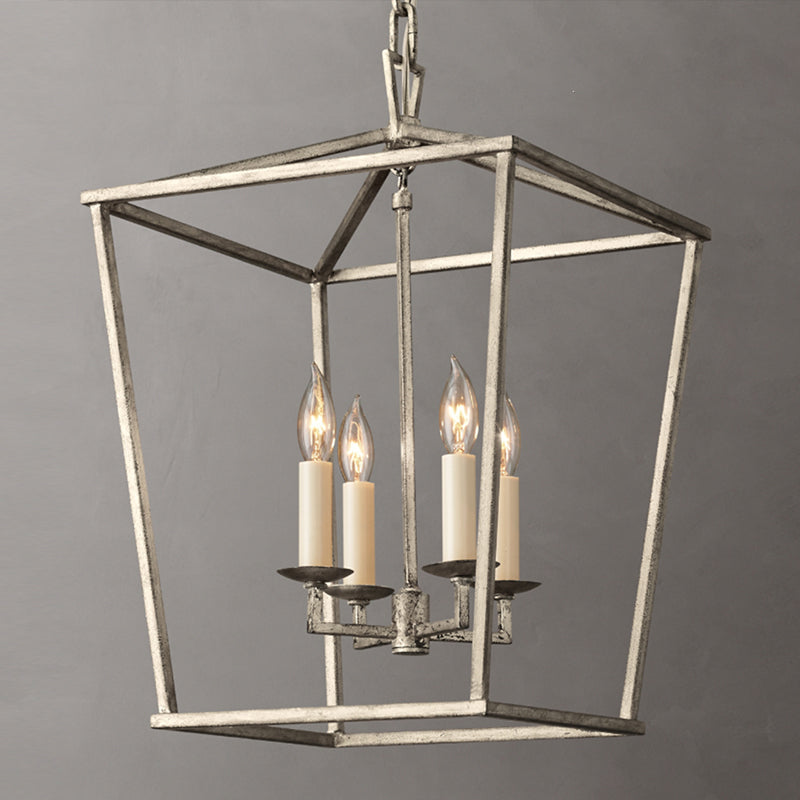 Industrial Cage Shade Chandelier Multi Light Hanging Light for Living Room