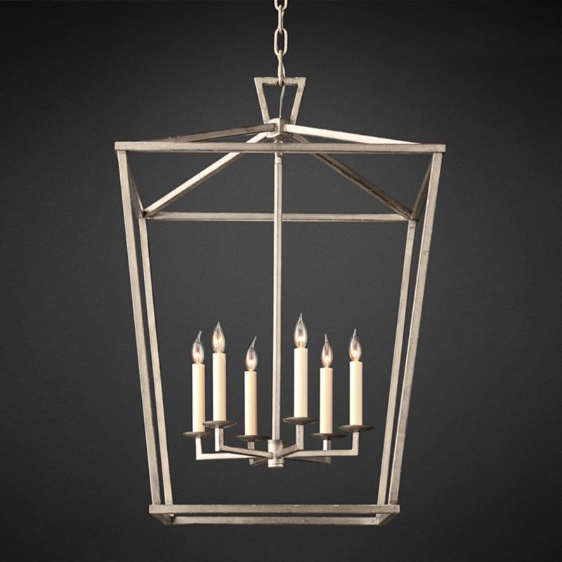 Industrial Cage Shade Chandelier Multi Light Hanging Light for Living Room