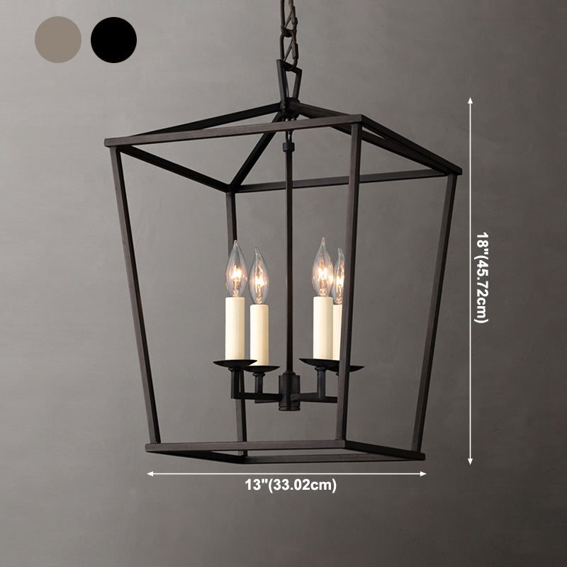 Industrial Cage Shade Chandelier Multi Light Hanging Light for Living Room