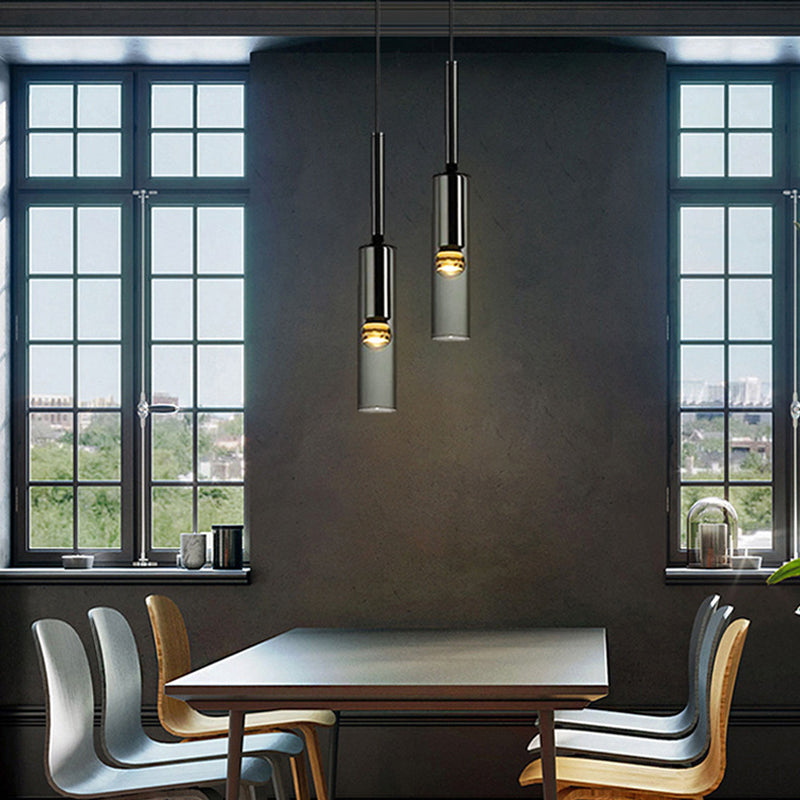 Cylinder Shade Hanging Light Modern Style Pendant Light pour le salon