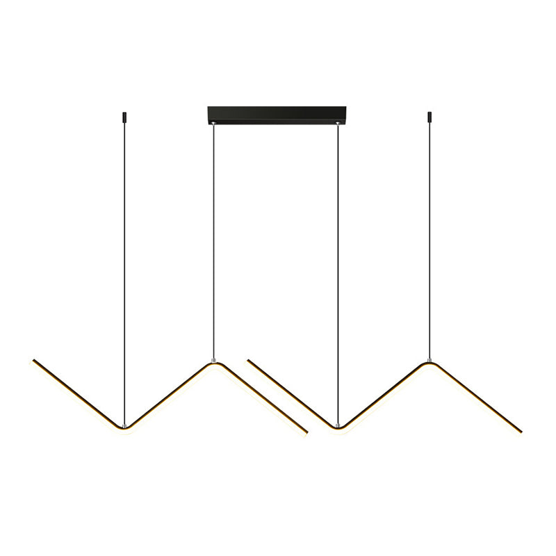 Modern Long Strip Dining Chandelier Dining Room LED Pendant Light Fixture