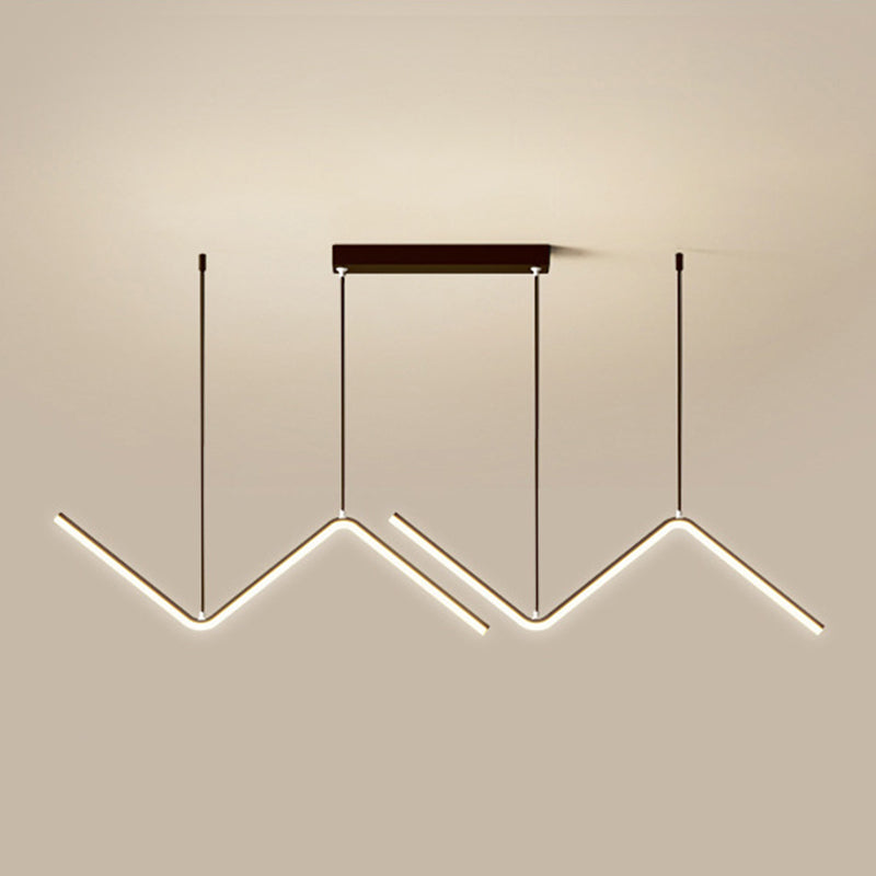 Modern Long Strip Dining Chandelier Dining Room LED Pendant Light Fixture
