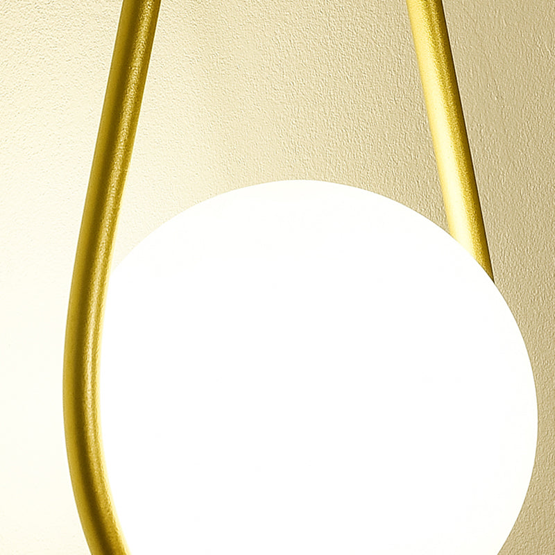 Gold Metal Glass Wall Sconce 1 Blub Wall Mounted Light Fixture for Study Room