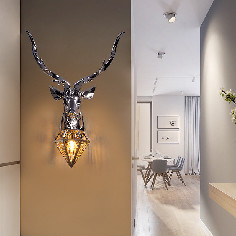 Postmodern Wall Sconce 1 Head Antler Wall Mounted Light Fixture for Living Room