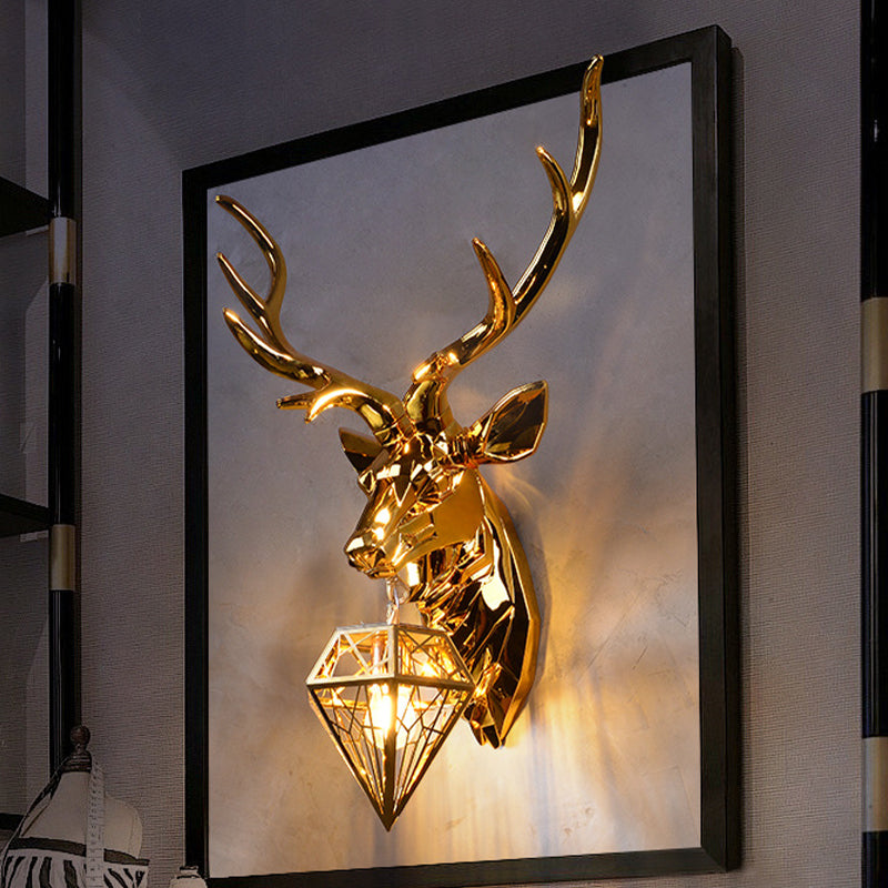 Postmodern Wall Sconce 1 Head Antler Wall Mounted Light Fixture for Living Room