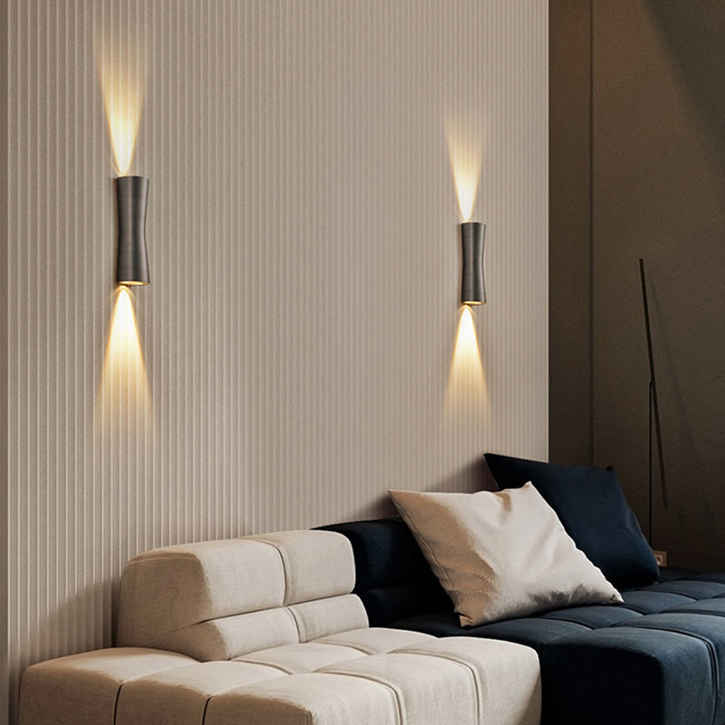 2 Light Metal Wall Sconce Postmodern Wall Mounted Light Fixture for Living Room