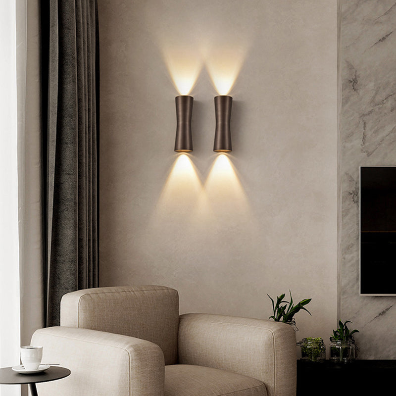 2 Light Metal Wall Sconce Postmodern Wall Mounted Light Fixture for Living Room