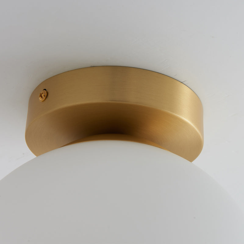 Modern Simple Spherical Shape Ceiling Lamp Copper 1 Light Flush Mount for Aisle