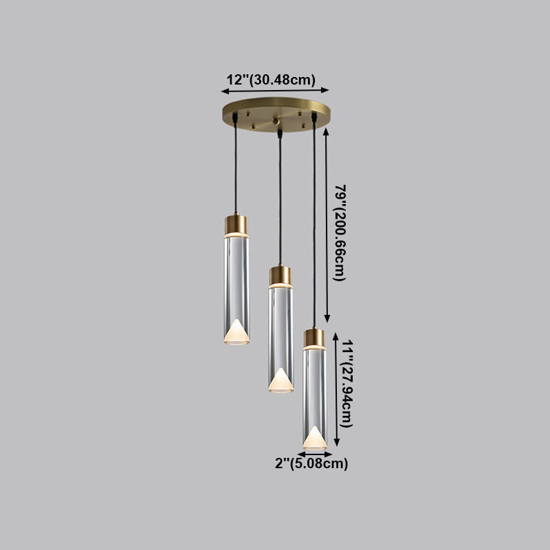 LUXE MODERNE LUXE PRENDRE CYLINDRIQUE LUMBRE COPPER COPPER LAMPE INDOOR AVEC CRISTAL OBLE
