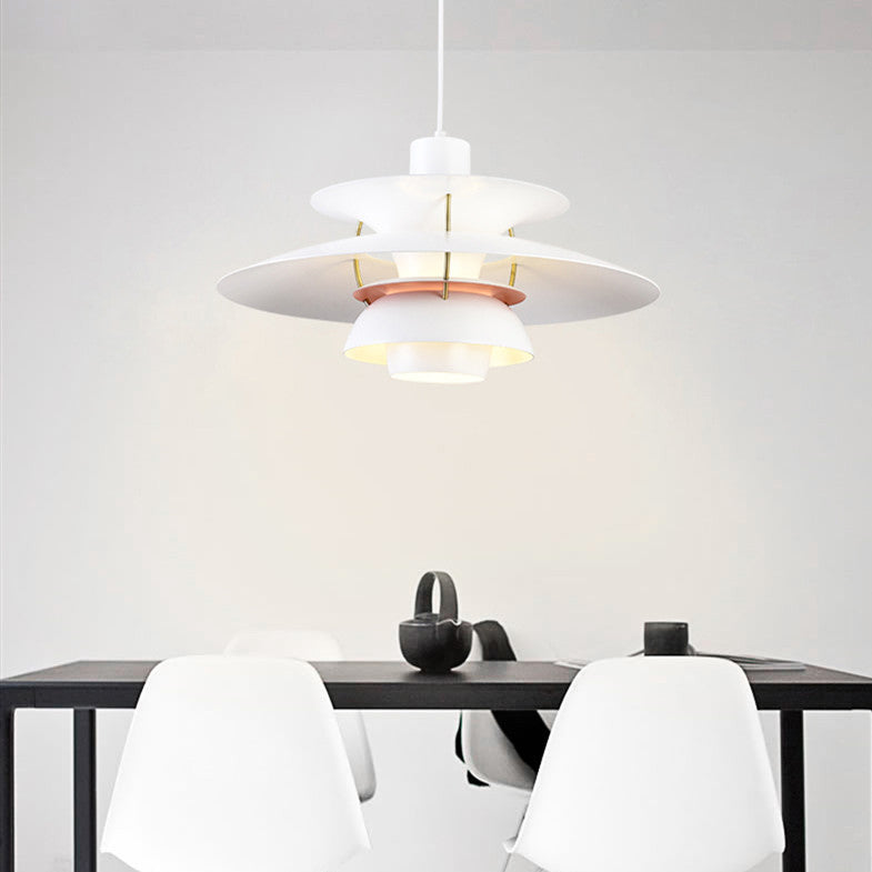 Modern Hanging Lamp Lacquered Iron Geometric Pendant Light for Bedroom