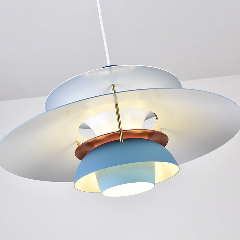 Modern Hanging Lamp Lacquered Iron Geometric Pendant Light for Bedroom