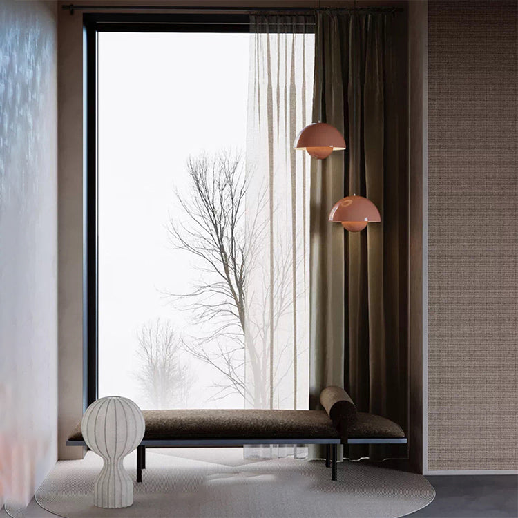 Lampe de suspension hémisphérique de fer à pendentif en fer à pendentif macaron nordique moderne pour espaces intérieurs