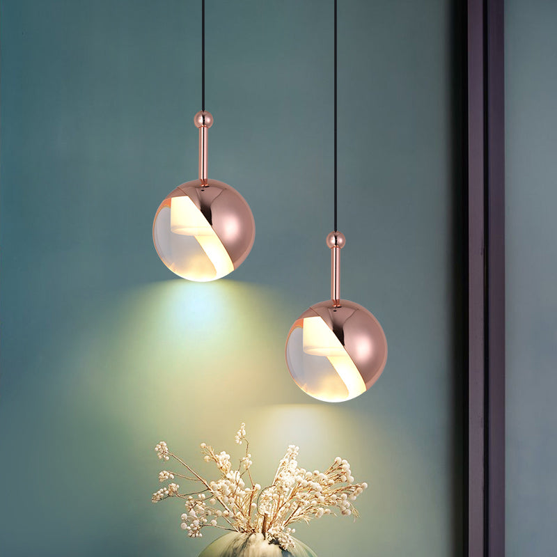 Pendante LED du globe en aluminium dans la lampe suspendue à la suspension intérieure de style de luxe moderne