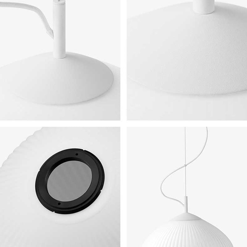 Flower Shape Hanging Lighting Modern Style Glass 1 Light Pendant Lamp for Restaurant