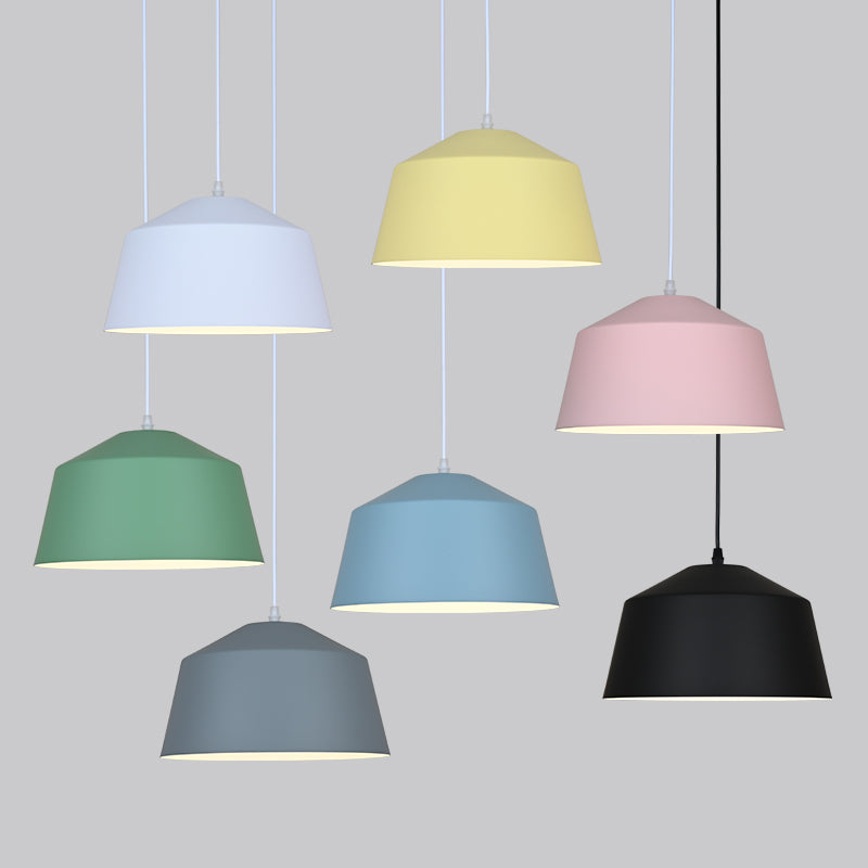 Bowl Shape Hanging Lighting Modern Macaron Style Metal 1 Pendre clair pour l'hôtel