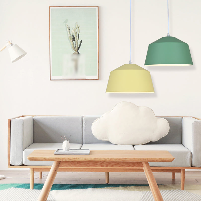Bowl Shape Hanging Lighting Modern Macaron Style Metal 1 Pendre clair pour l'hôtel