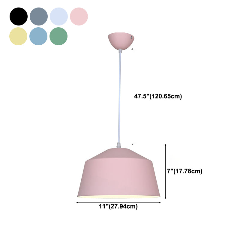 Bowl Shape Hanging Lighting Modern Macaron Style Metal 1 Pendre clair pour l'hôtel