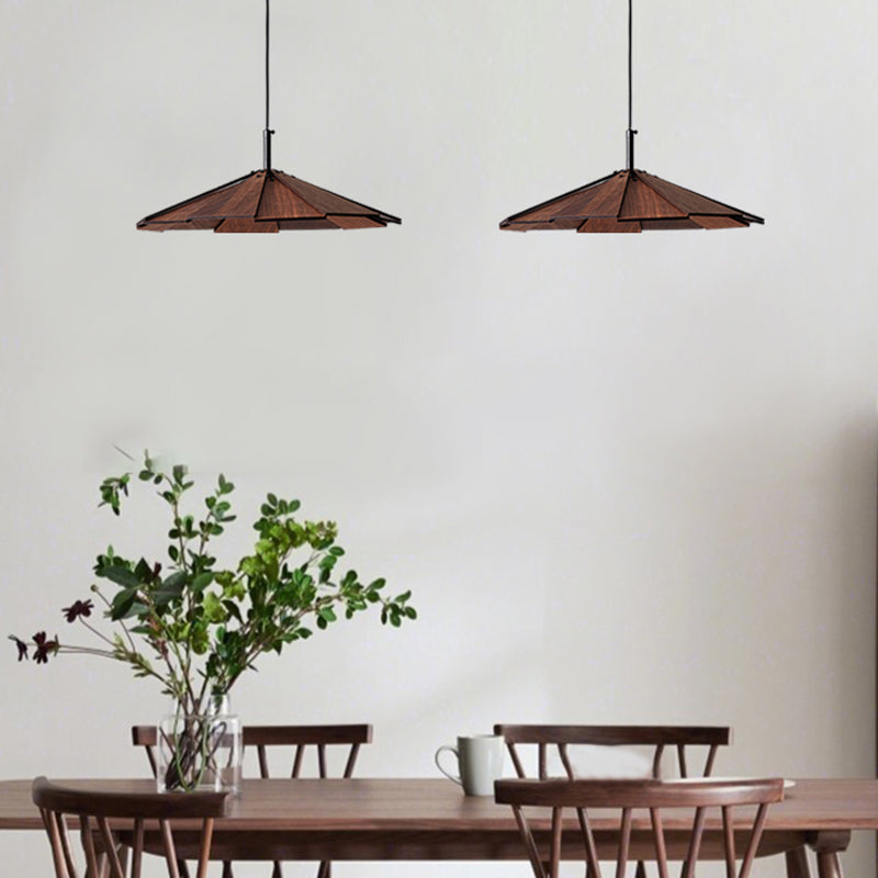 Kegelform hängende Beleuchtung moderner Holzholz 1 Licht Anhängerlampe für Hotel