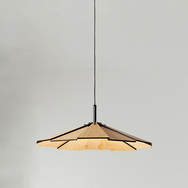 Kegelform hängende Beleuchtung moderner Holzholz 1 Licht Anhängerlampe für Hotel