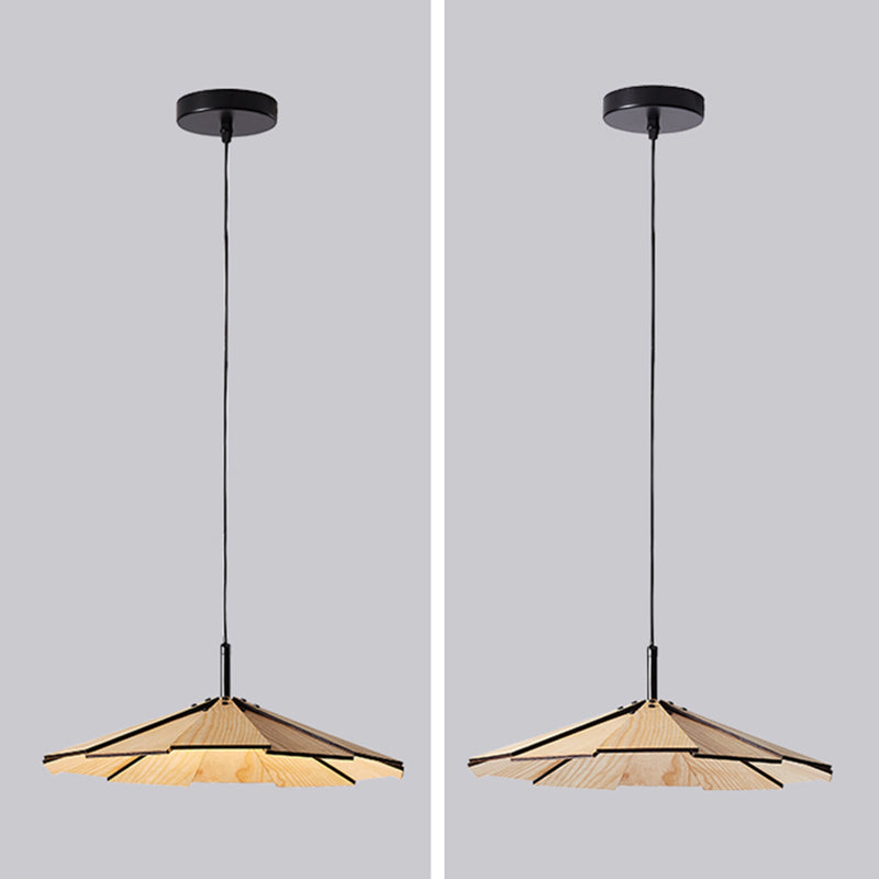 Kegelform hängende Beleuchtung moderner Holzholz 1 Licht Anhängerlampe für Hotel