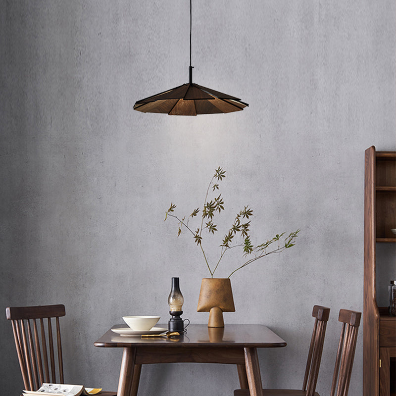 Kegelform hängende Beleuchtung moderner Holzholz 1 Licht Anhängerlampe für Hotel